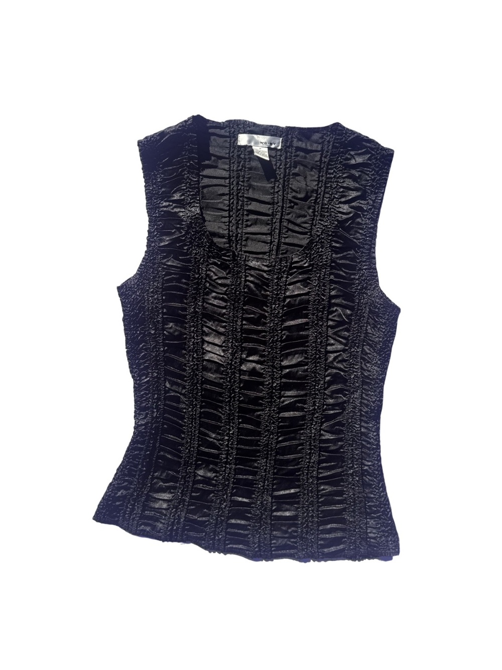 vintage Y2K WD.NY black crinkle scrunch tank top